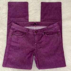 7 For All Mankind x Emilio Pucci “Carol” Slim Straight Bold Purple Jeans